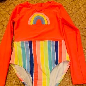 Cat & Jack girls one piece long sleeve swimsuit